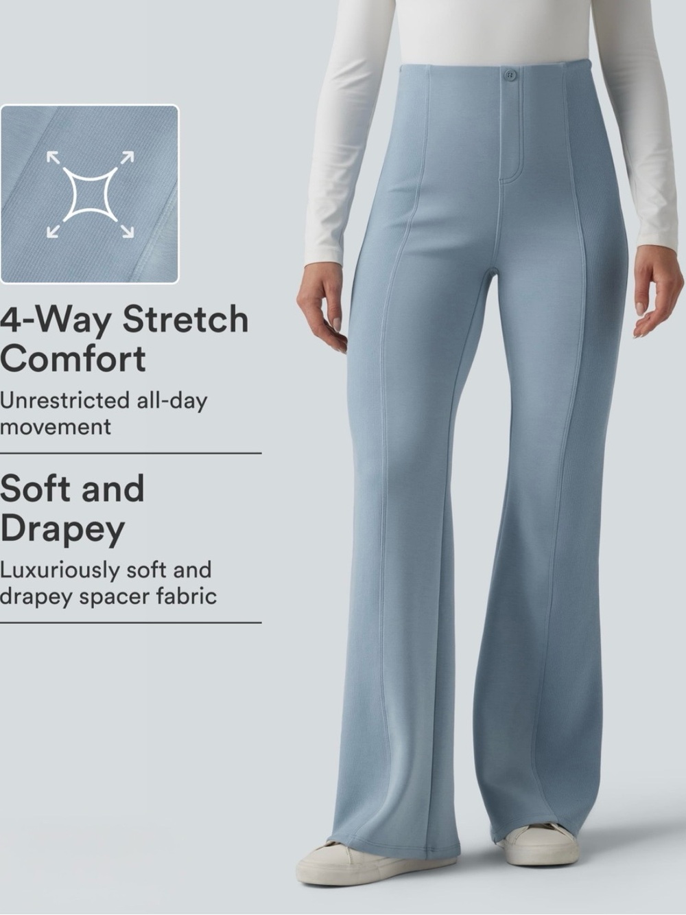 Halara SpacerTek Flare-Leg Pants in Light Blue